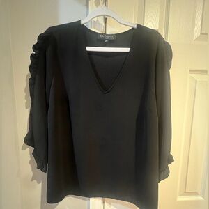 Eloquii Elegant Black V-Neck Blouse